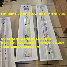 Kap Lampu TKI TL LED Philips 2x18W + Baterai Emergency Powerpack Kit